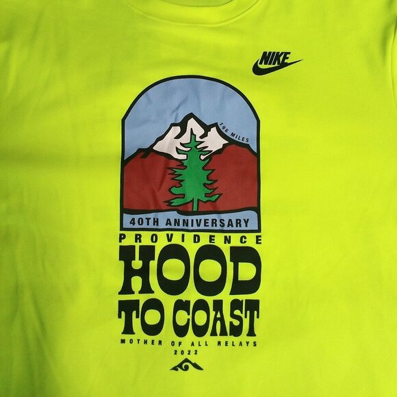 Nike Hood To Coast 2022 Relay Race Neon T-Shirt - Picture 1 of 5